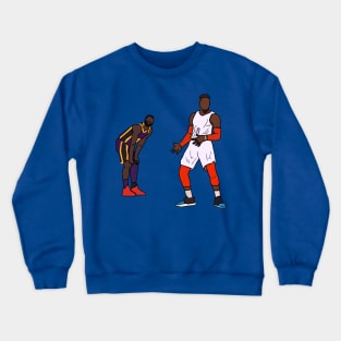 Russell Westbrook Strums the Guitar in Front of Lance Stephenson - Oklahoma City Thunder Crewneck Sweatshirt